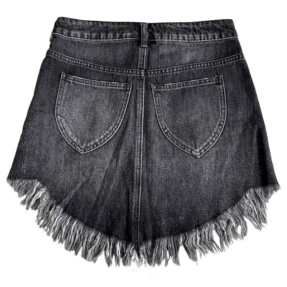 Free People We The Free Fringe Denim Mini Skirt 25 Boho Western Streetwear NWT - Picture 7 of 7